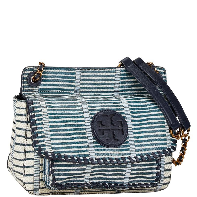 TORY BURCH トリーバーチ パイソン型押し ボーダー チェーン TORY BURCH トリーバーチ パイソン型押し ボーダー チェーン