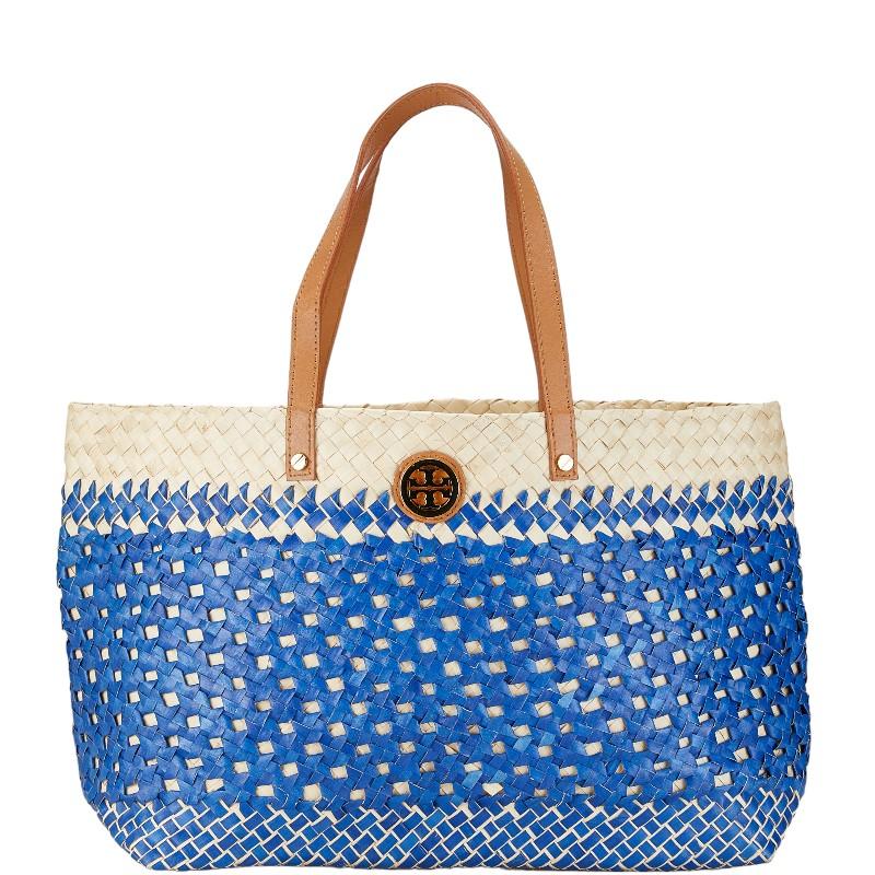 TORY BURCH トリーバーチ トートバッグ かごバッグ ブルー TORY BURCH トリーバーチ トートバッグ かごバッグ ブルー
