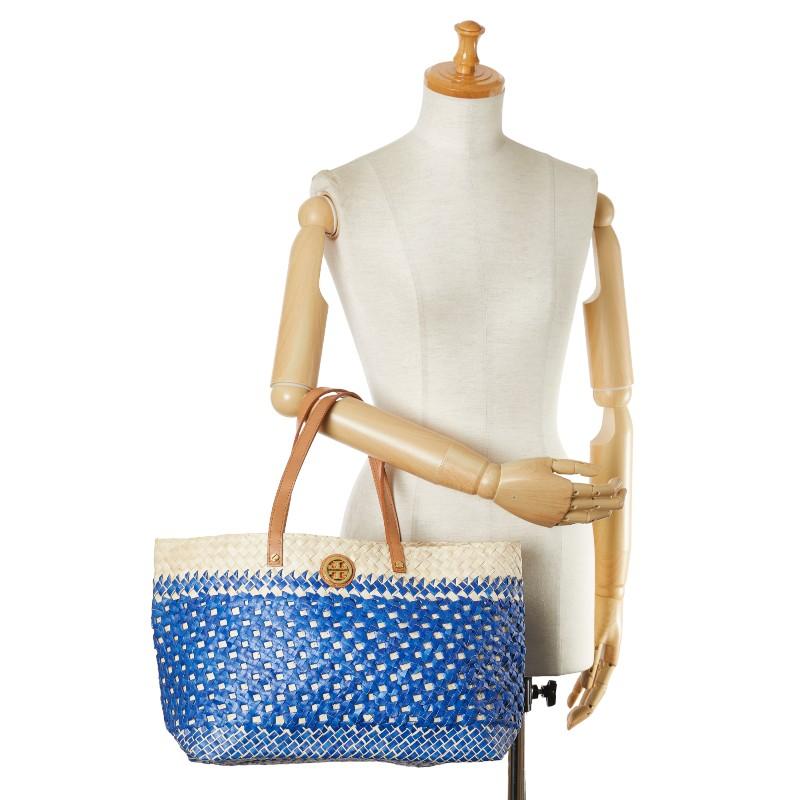 TORY BURCH トリーバーチ トートバッグ かごバッグ ブルー TORY BURCH トリーバーチ トートバッグ かごバッグ ブルー