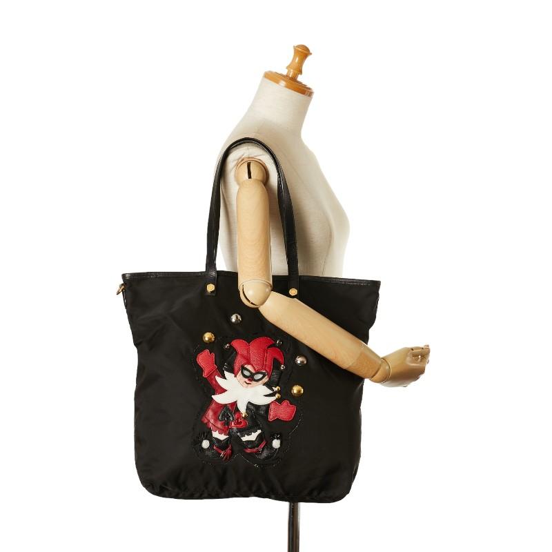 PRADA プラダ 三角ロゴプレート ピエロ トートバッグ ブラック PRADA プラダ 三角ロゴプレート ピエロ トートバッグ ブラック