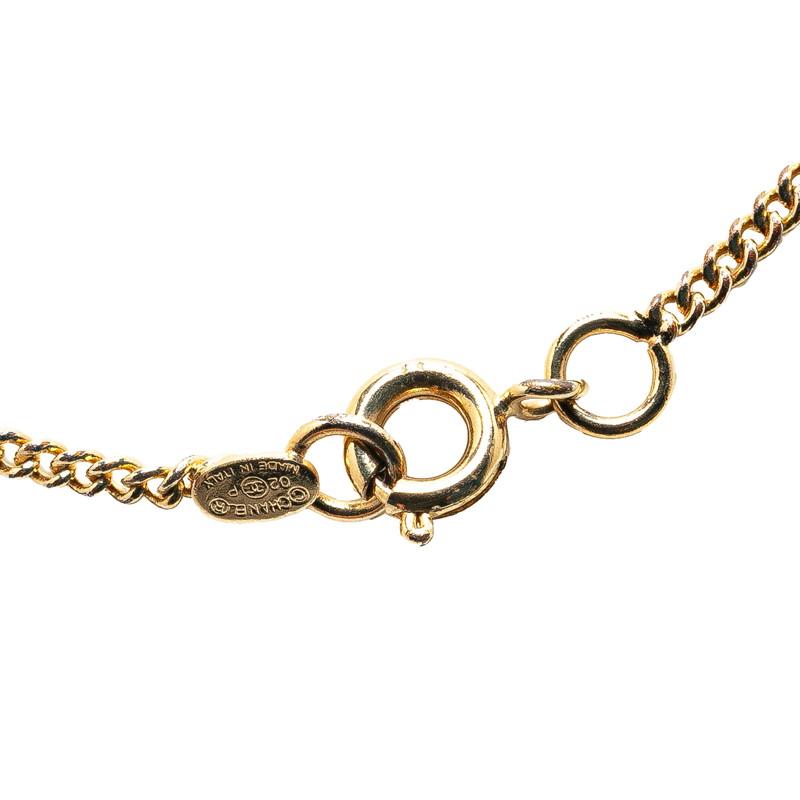 CHANEL シャネル No.5 ラインストーン ネックレス ゴールド ピンク 