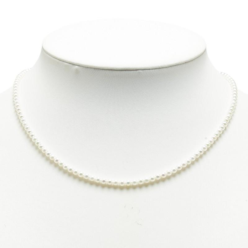 シルバー パールネックレス 花モチーフ スターリングシルバー パール3.3mm 花 フラワー モチーフ