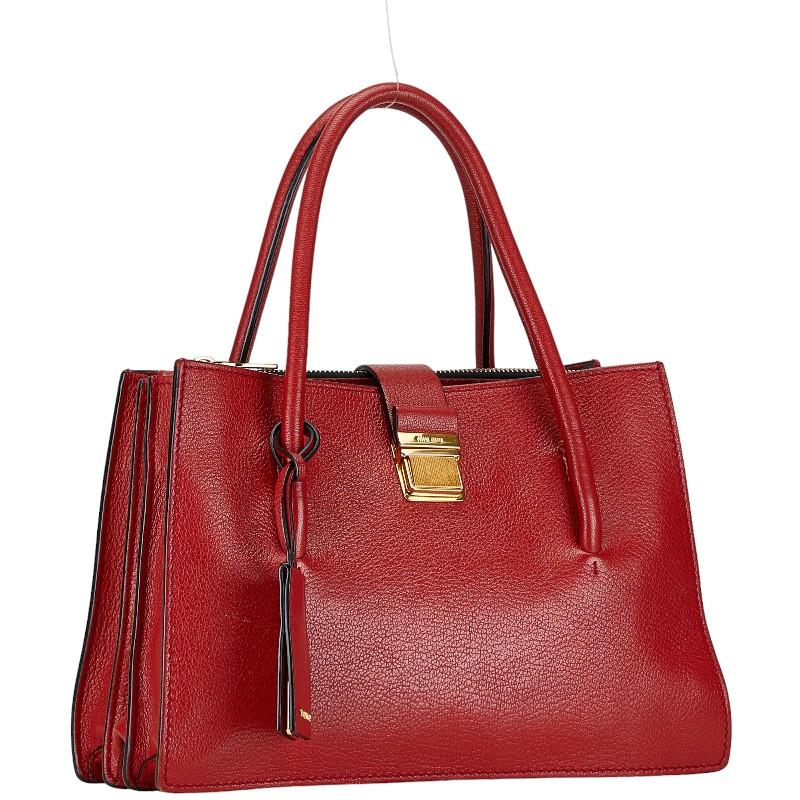 miumiu ハンドバック MIU MIU - ミュウミュウ 美品 アルカディ ミディアム カーフ
