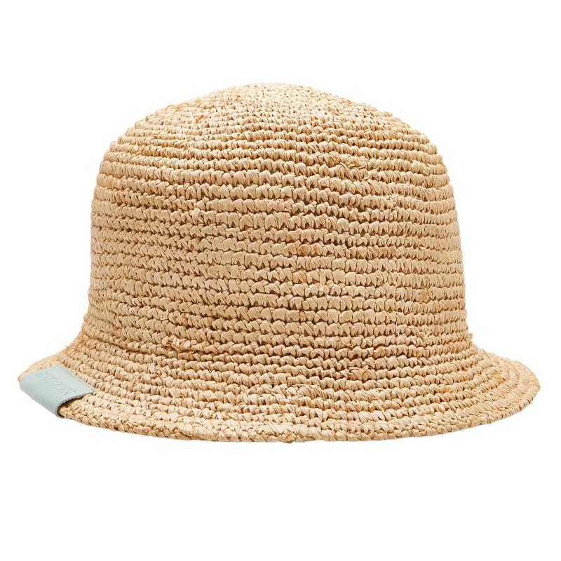 ジョルジオアルマーニ GIORGIO ARMANI ハット帽 帽子 ジョルジオアルマーニ ロゴ ストローハット ベージュ ラフィア