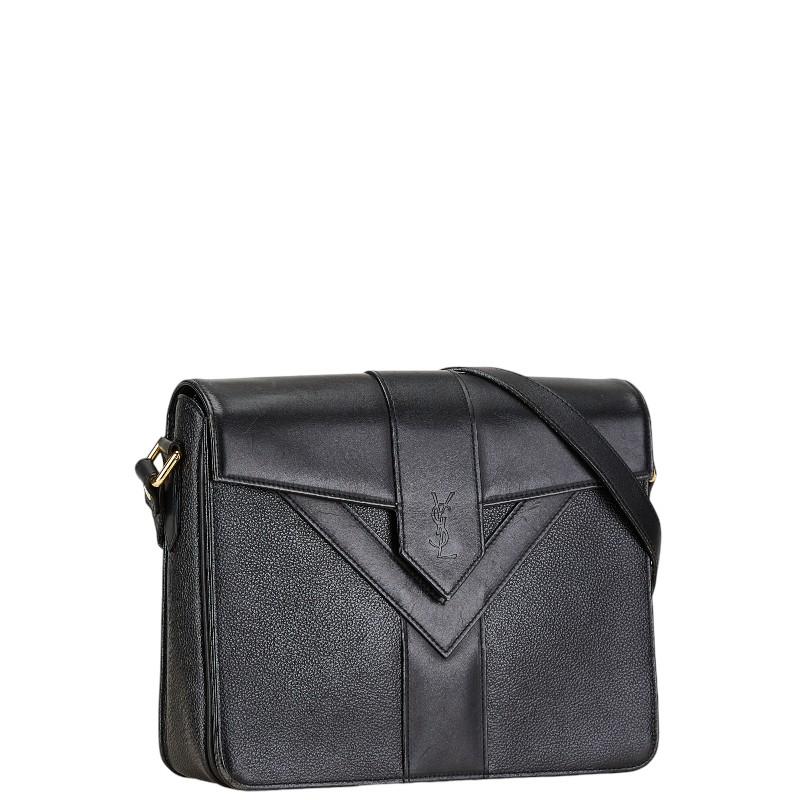 ✨極美品✨サンローラン　三つ折り　カサンドラ　ブラック　レザー　シルバーロゴ 極美品✨サンローラン 三つ折り財布 カサンドラ YSL シルバーロゴ 黒