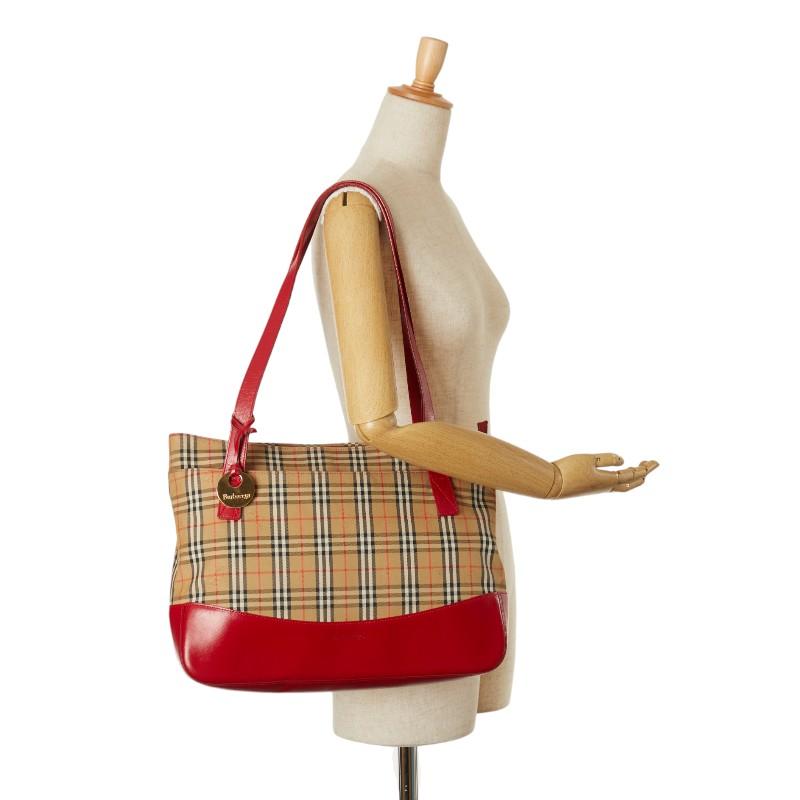 BURBERRY（バーバリー） ノバチェック トートバッグ ベージュ レッド