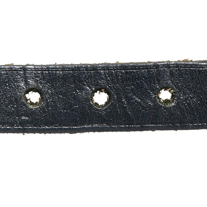 HERMES エルメス アピ2 ブレスレット ブラック シルバー レザー