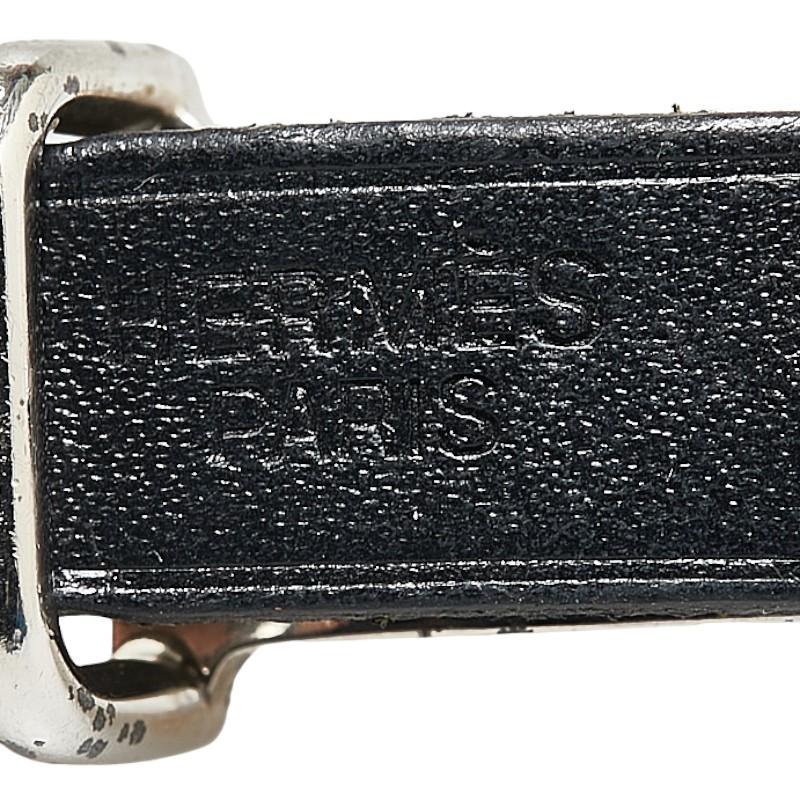 HERMES エルメス アピ2 ブレスレット ブラック シルバー レザー