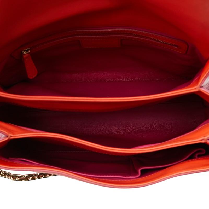 レディース Diorショルダーバック ディオール チェーン ショルダーバッグ オレンジ ピンク レザー