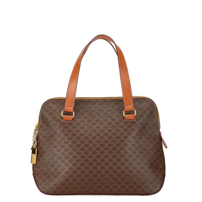 CELINE セリーヌ マカダム トートバッグ ハンドバッグ ブラウン