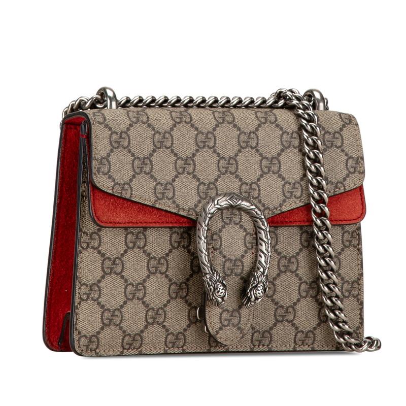 グッチ GGスプリーム ディオニュソス チェーン ショルダーバッグ 421970 ベージュ PVC レザー スエード レディース GUCCI 【中古】 GUCCI（グッチ） GGスプリーム ディオニュソス チェーンショルダー