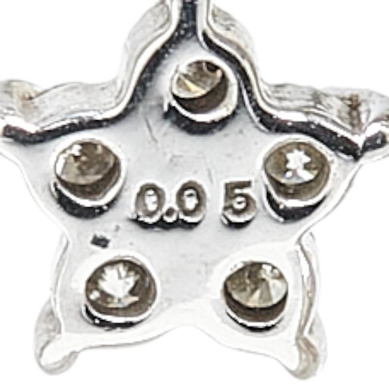 K14WG スターモチーフ ネックレス ダイヤモンド K14WG ホワイトゴールド ダイヤ0.05ct フラワー スター モチーフ