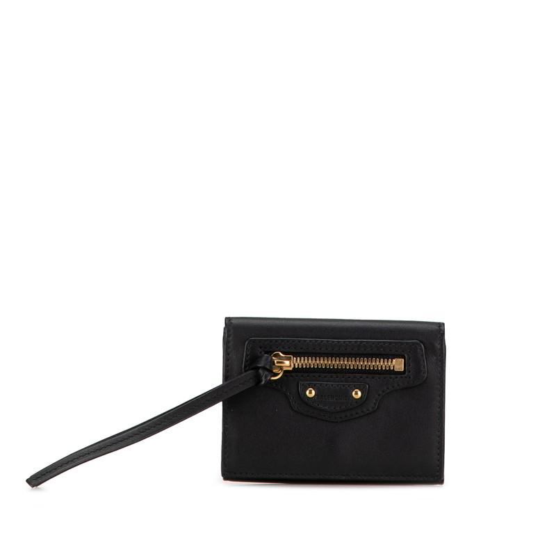 BALENCIAGA バレンシアガ 三つ折りミニウォレット ブラック BALENCIAGA バレンシアガ 三つ折り財布 レザー Hourglass ミニ