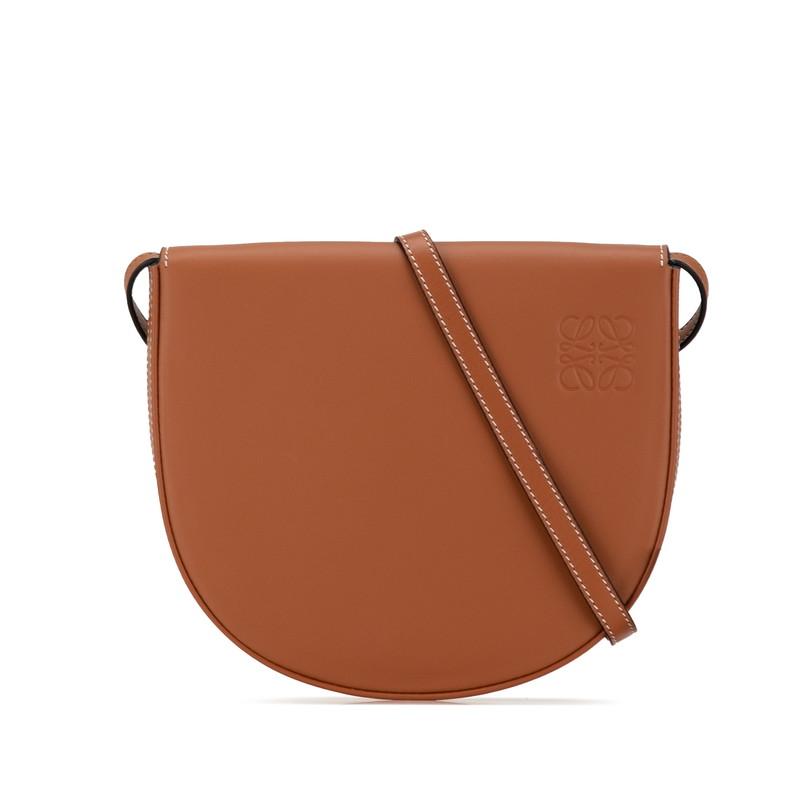 LOEWE ロエベ アナグラム ショルダーバッグ ブラウン レザー