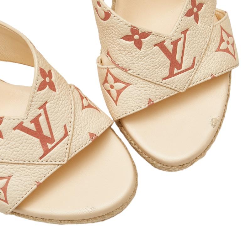ルイヴィトンスターボードラインモノグラムウェッジソールサンダル37 1/2