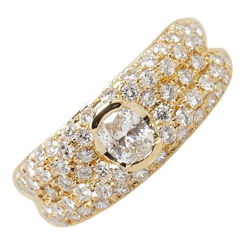 K18YG イエローゴールド ダイヤ0.32ct ダイヤ0.96ct リング 指輪 