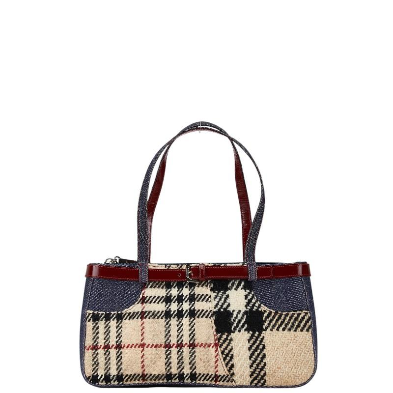 【美品】バーバリー☆ツイード　ノバチェック　ハンドバッグ　かわいい BURBERRY（バーバリー） ノバチェック ハンドバッグ ベージュ マルチ