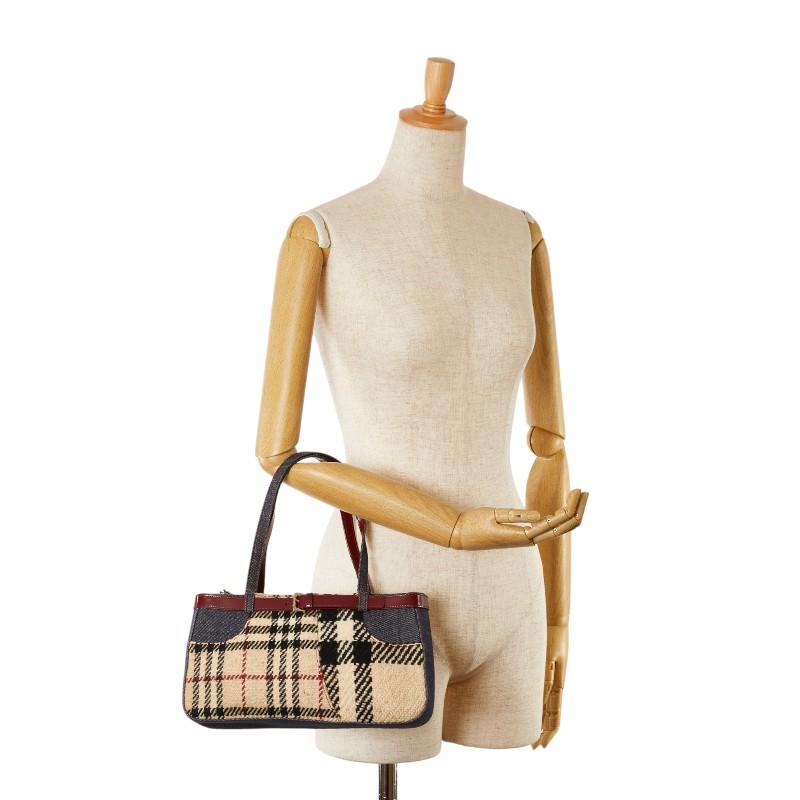 【美品】バーバリー☆ツイード　ノバチェック　ハンドバッグ　かわいい BURBERRY（バーバリー） ノバチェック ハンドバッグ ベージュ マルチ