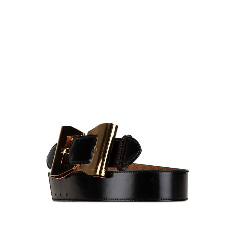 MT266　グッチ　GUCCI　ベルト　レディース　レザー　金　黒　80/32 MT266グッチGUCCIベルトレディースレザー金黒80/32