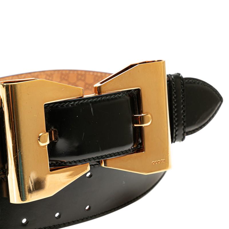 GUCCI（グッチ） リボン バックル ベルト サイズ：36 186572 ブラック