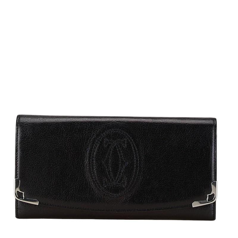 Cartier カルティエ マルチェロ ドゥ 長財布 ブラック レザー Cartier カルティエ マルチェロ ドゥ 長財布 ブラック レザー