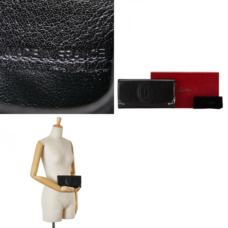 Cartier カルティエ マルチェロ ドゥ 長財布 ブラック レザー Cartier カルティエ マルチェロ ドゥ 長財布 ブラック レザー