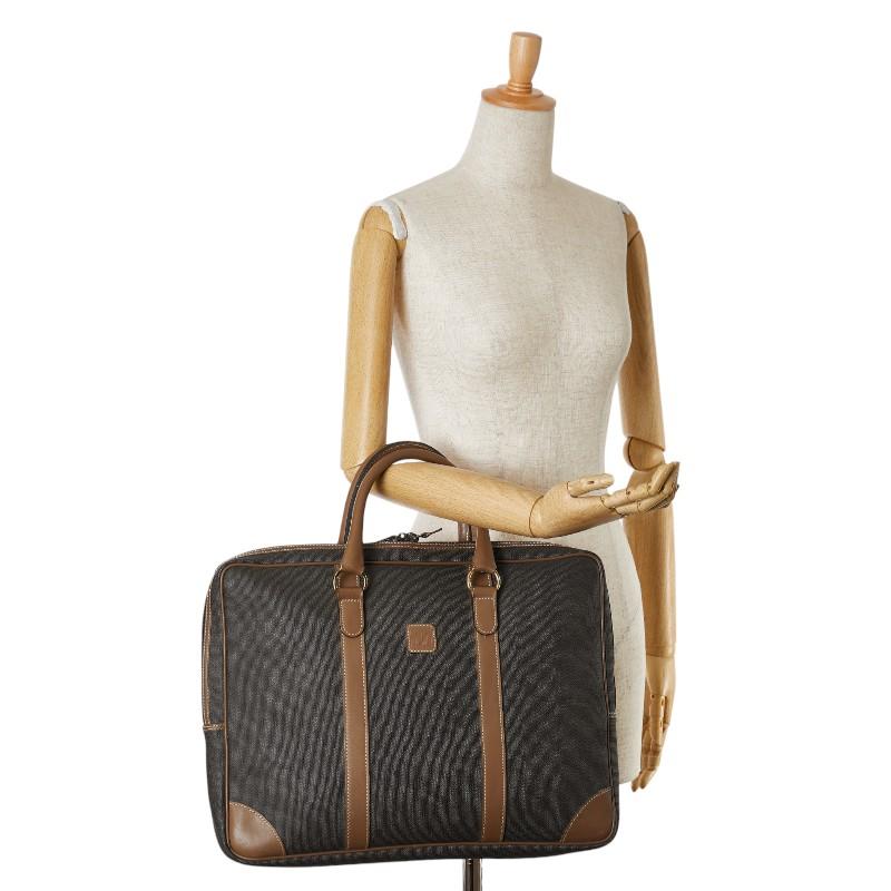 dunhill ダンヒル PVC×レザー ビジネスバッグ ブリーフケース 正規品 dunhill（ダンヒル） ブリーフケース 鍵付き ダークブラウン ビジネス