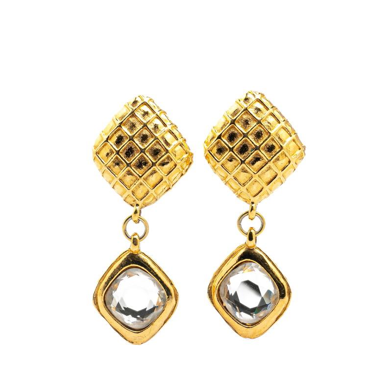 CHANEL（シャネル） マトラッセ ひし形 モチーフ ビジュー イヤリング 