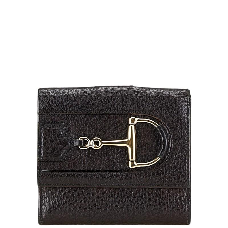GUCCI（グッチ） ホースビット Wホック 二つ折り財布 138029 ブラック