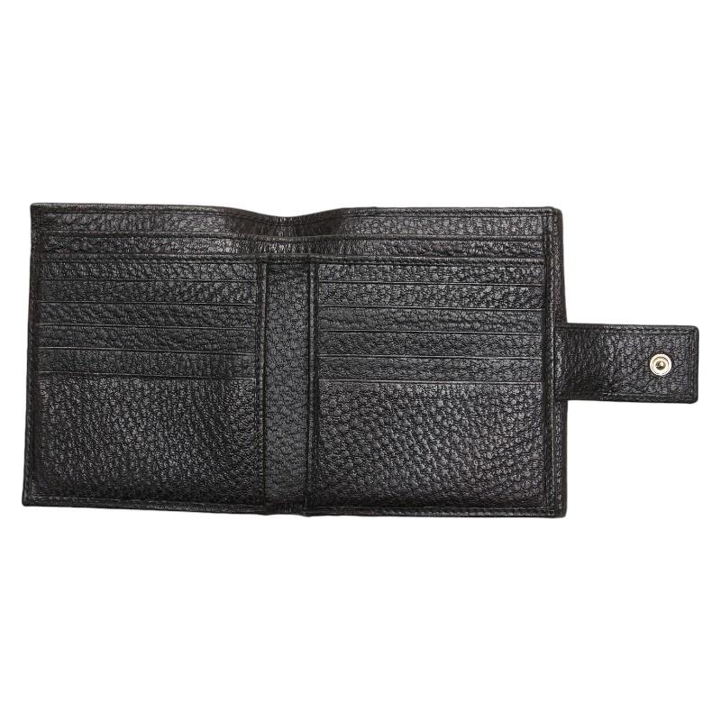 GUCCI 二つ折り財布 ホースビット レザー コンパクトウォレット ブラック グッチ GUCCI ホースビット 1955 カードケース ウォレット ブラック