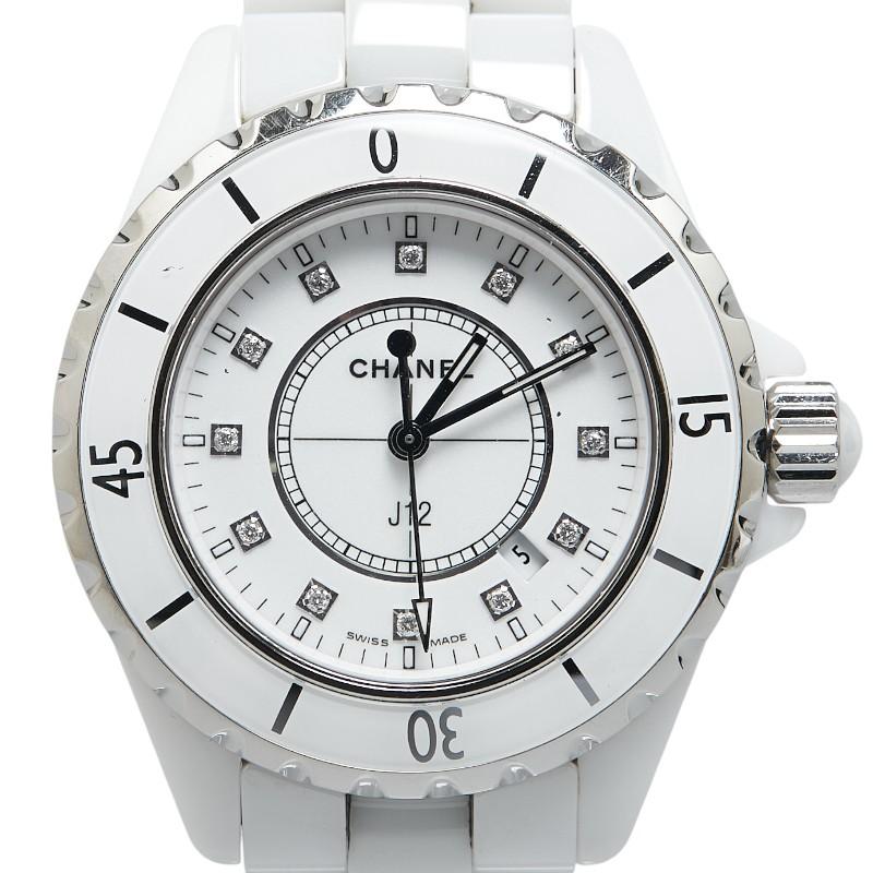 CHANEL シャネル J12 12Pダイヤ 33mm ブレスレットベルト 腕時計 H1628  