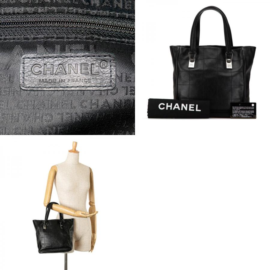 CHANEL（シャネル） チョコバー ハンドバッグ ブラック ラムスキン