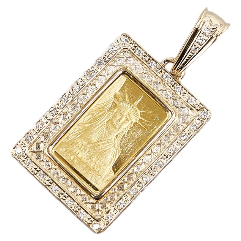 K24YG イエローゴールド ダイヤ0.23ct 自由の女神 ペンダントトップ