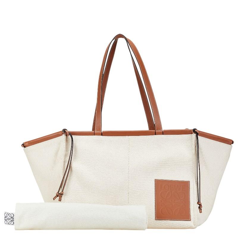 ロエベ LOEWE マザーズバッグキャンバス レザー アナグラム ブラウン ロエベ LOEWE マザーズバッグキャンバス レザー アナグラム ブラウン