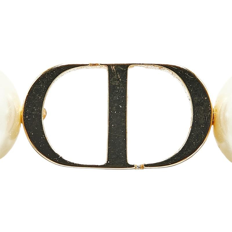 極美品 Dior レディース チョーカー レジンパール ノベルティ ディオール 30 MONTAIGNE レジンパール チョーカー ネックレス