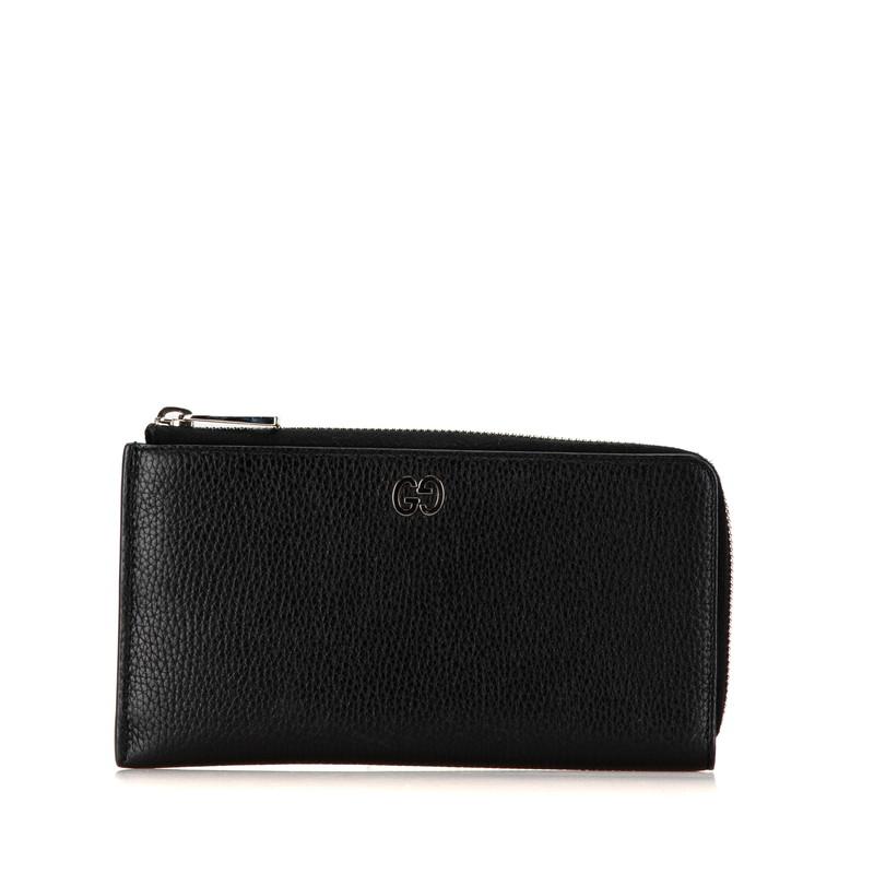 GUCCI グッチ L字ファスナー 長財布 574745 ブラック シルバー GUCCI グッチ L字ファスナー 長財布 574745 ブラック シルバー