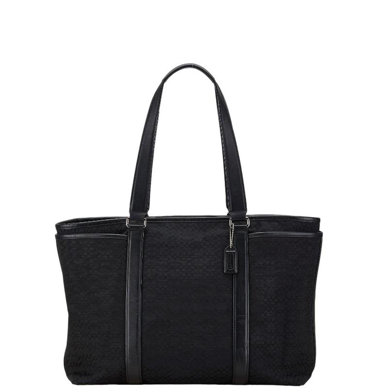 コーチ f77014 ミニシグネチャー トートバッグ キャンバス ブラック 美品 COACH コーチ ミニシグネチャー トートバッグ F77014 ブラック