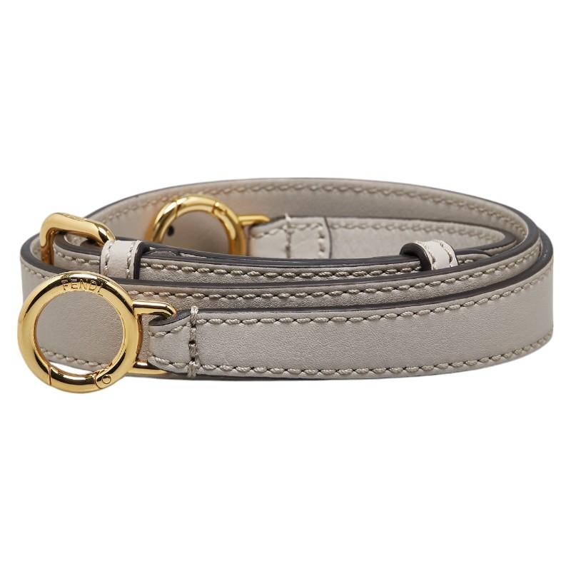 超美品★FENDI★フェンディ　ショルダーストラップ グレー ゴールド金具 FENDI（フェンディ） ショルダーストラップ グレー ゴールド レザー