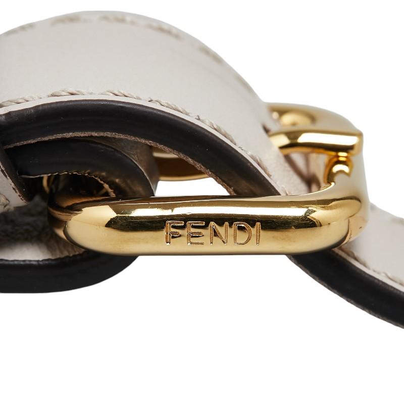 FENDI（フェンディ） ショルダーストラップ グレー ゴールド レザー