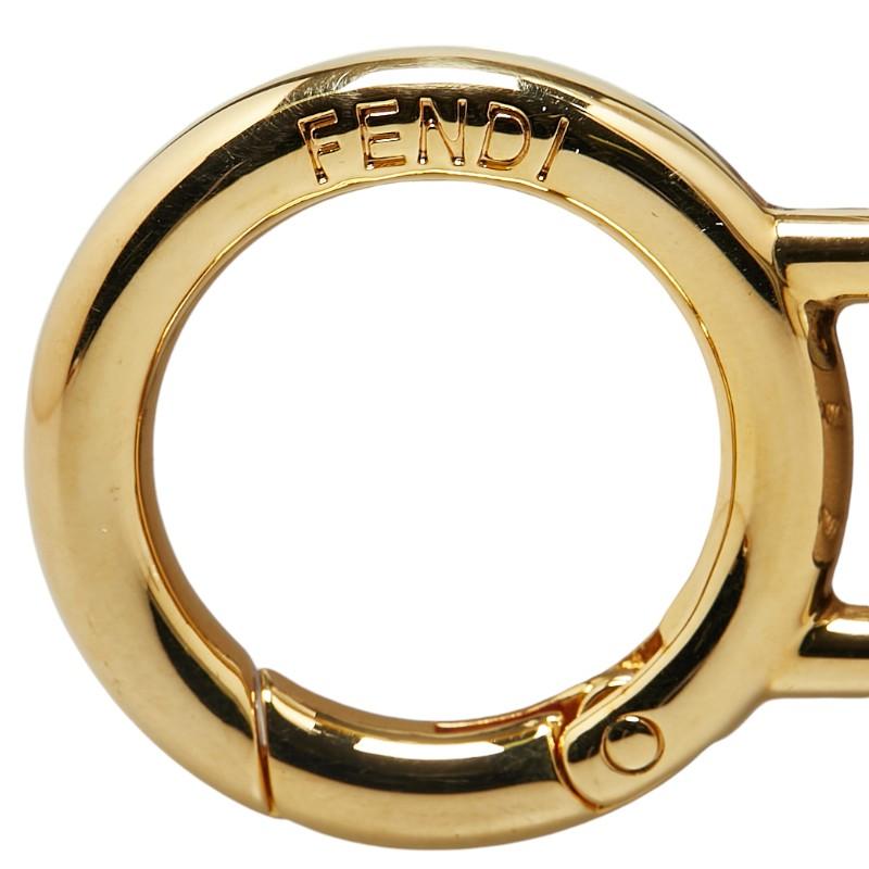 FENDI（フェンディ） ショルダーストラップ グレー ゴールド レザー