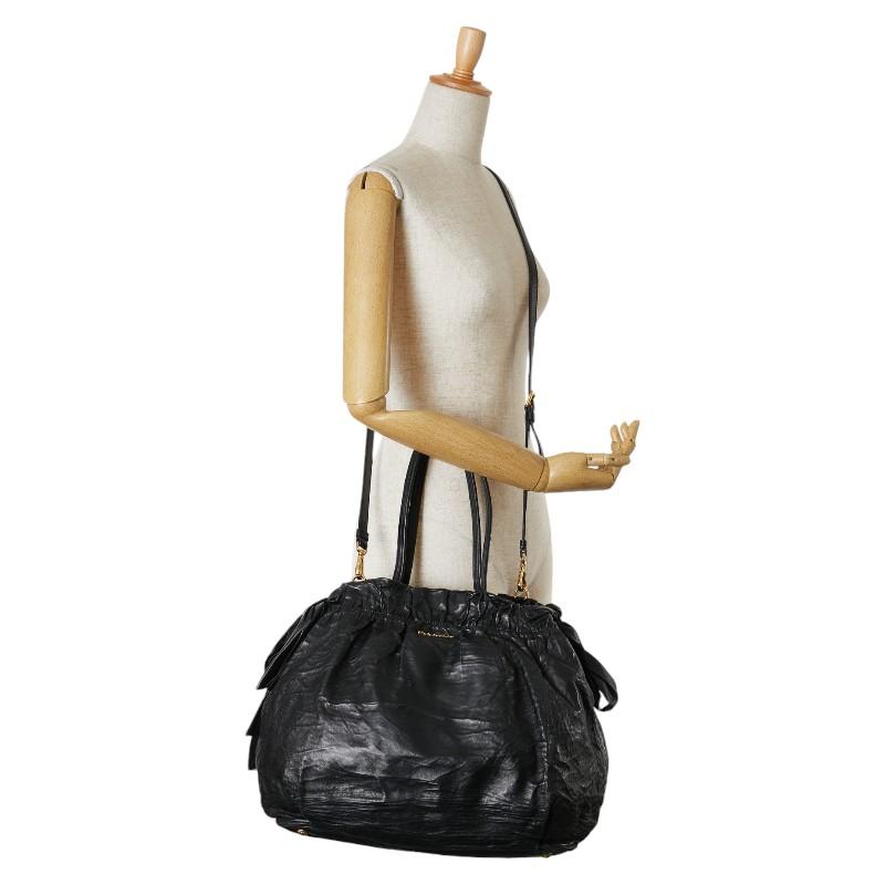 PRADA プラダ リボン ハンドバッグ ショルダーバッグ 2WAY PRADA プラダ リボン ハンドバッグ ショルダーバッグ 2WAY