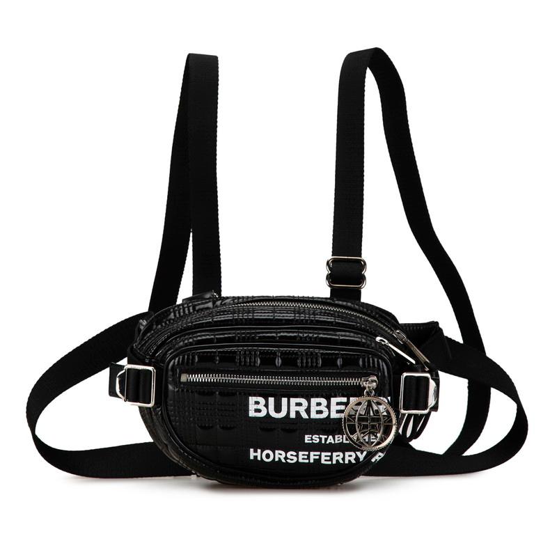BURBERRY ホースフェリー ベルトバッグ クロスボディ メンズ ブラック BURBERRY バーバリー ホースフェリー ロゴ クロスボディバッグ
