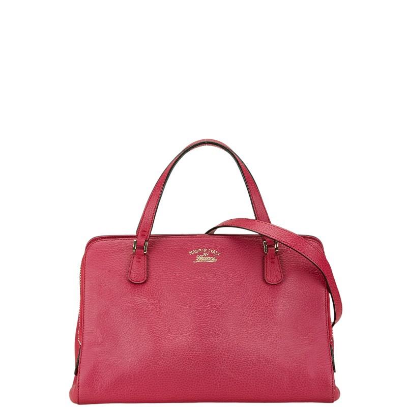 グッチ スウィング ハンドバッグ ショルダーバッグ 2WAY 377772 ピンク レザー レディース GUCCI 【中古】 GUCCI（グッチ） スウィング ハンドバッグ ショルダーバッグ 2WAY