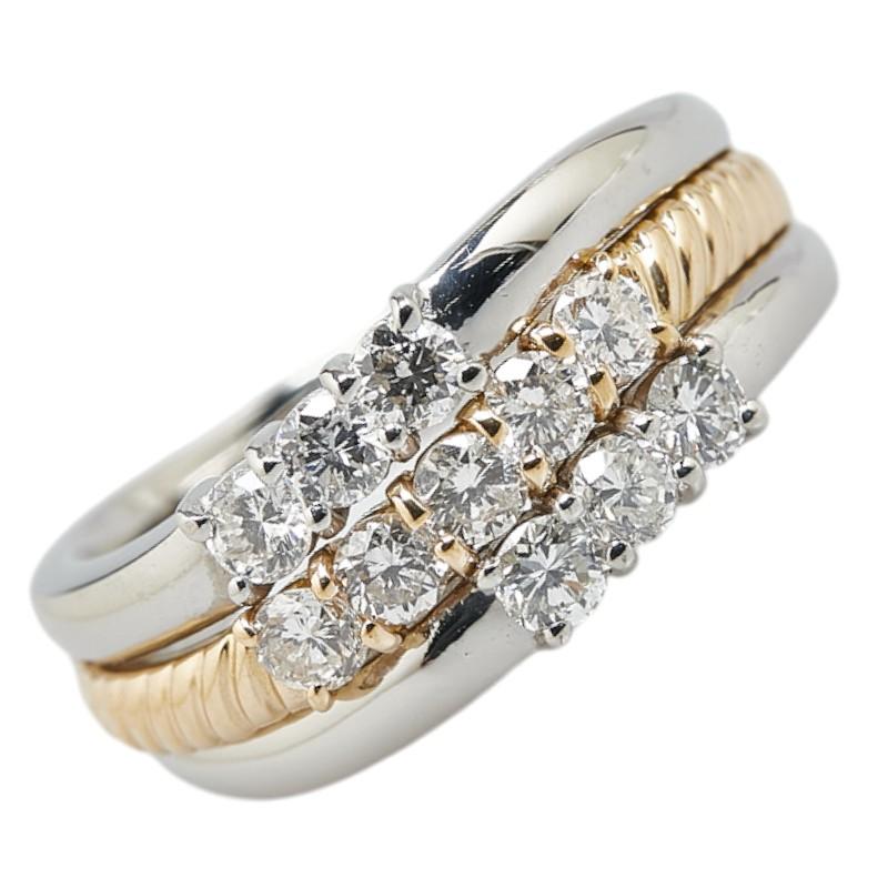 プラチナ ゴールド コンビ リング 中古