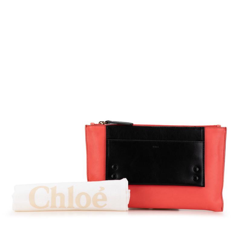 Chloe（クロエ） ポーチ レッド ブラック レザー レディース 【中古 