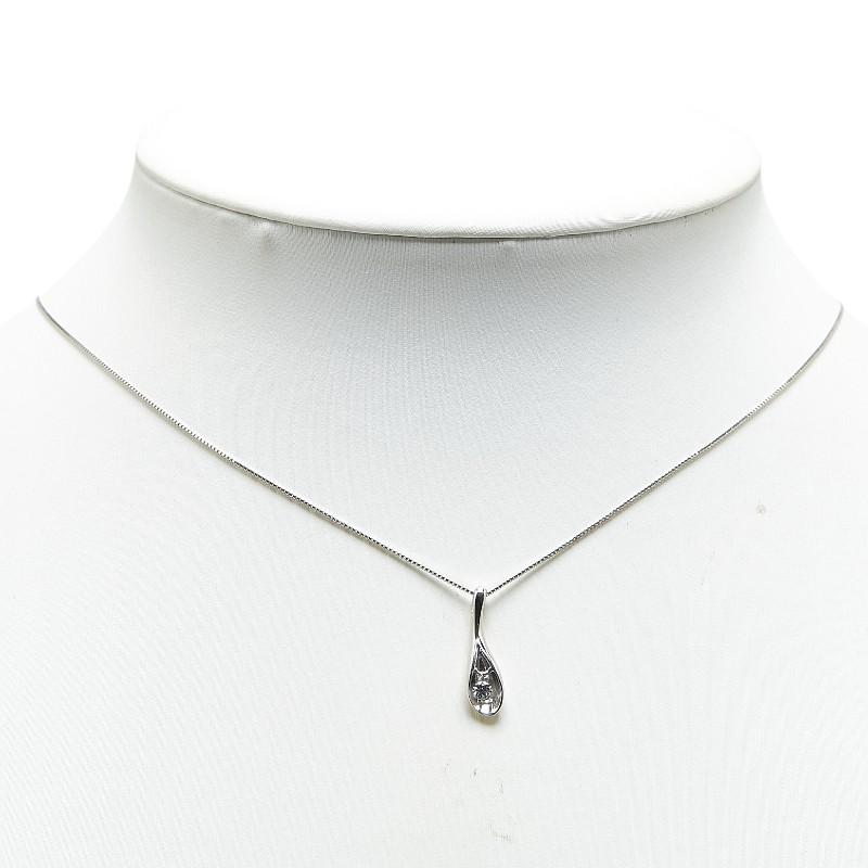 Pt900 プラチナ Pt850 ダイヤ0.08ct ペンダントネックレス