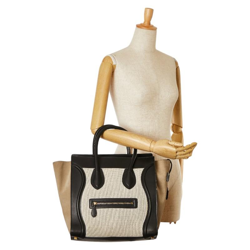 CELINE セリーヌ ラゲージ ミニショッパー ハンドバッグ ベージュ 
