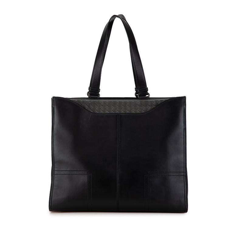 ボッテガヴェネタ イントレチャート トートバッグ ブラック グレー  