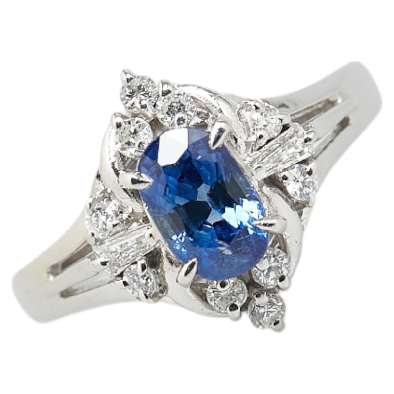 Pt900 天然サファイア 0.24ct 天然ダイヤモンド 0.13ct リング