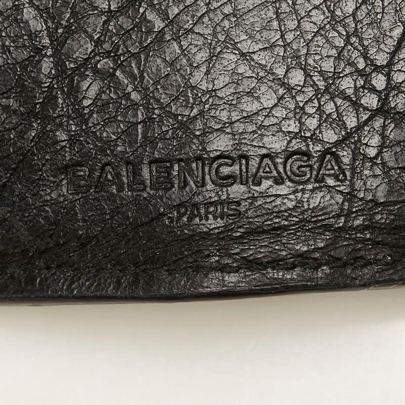 美品‼️ BALENCIAGA バレンシアガ　三つ折り財布　ブラック　レザー BALENCIAGA バレンシアガ 三つ折り財布 コンパクトウォレット